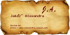 Jakó Alexandra névjegykártya